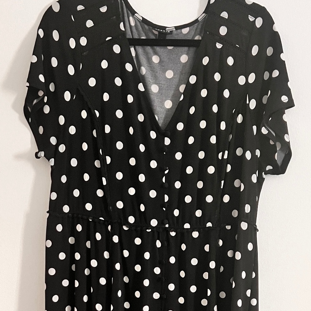 Torrid Midi Studio Knit Button-Front Skater Dress